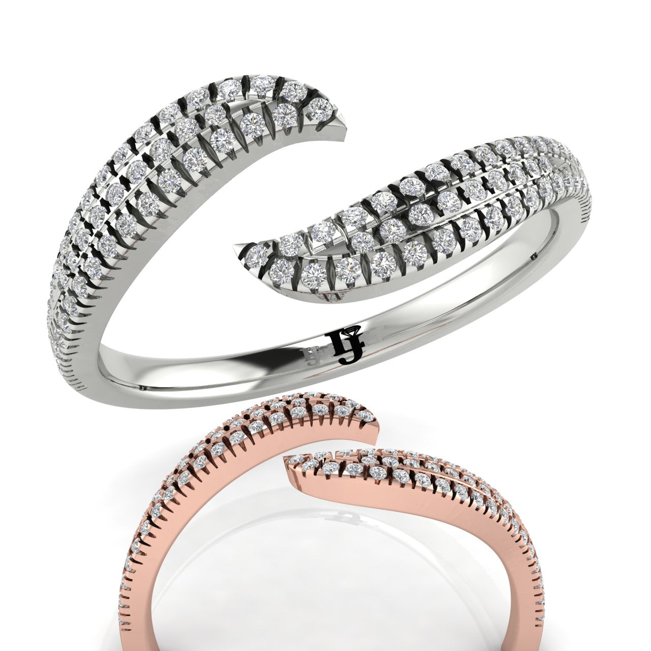 Pave Open Wave Moissanite Ring