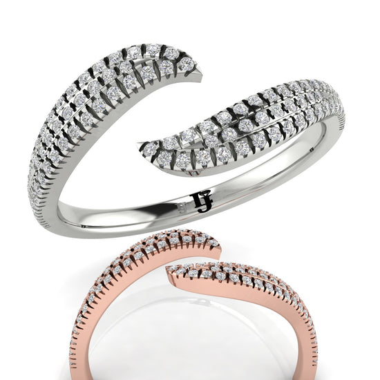Pave Open Wave Moissanite Ring