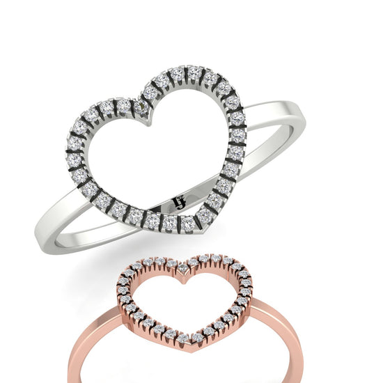 Open Heart Pave Moissanite Ring