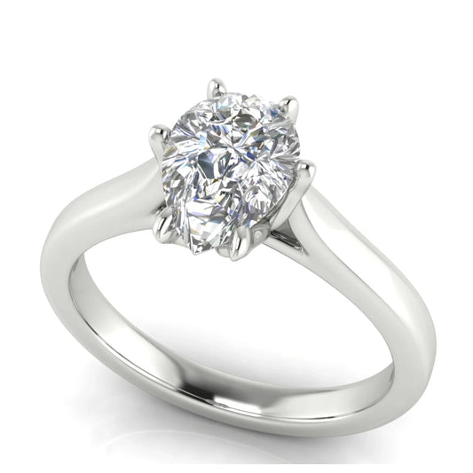 Floral Pear Shaped Lab Diamond Engagement Ring