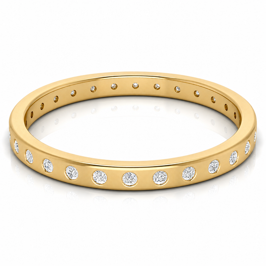 Flush Set Eternity Lab Diamond Wedding Ring