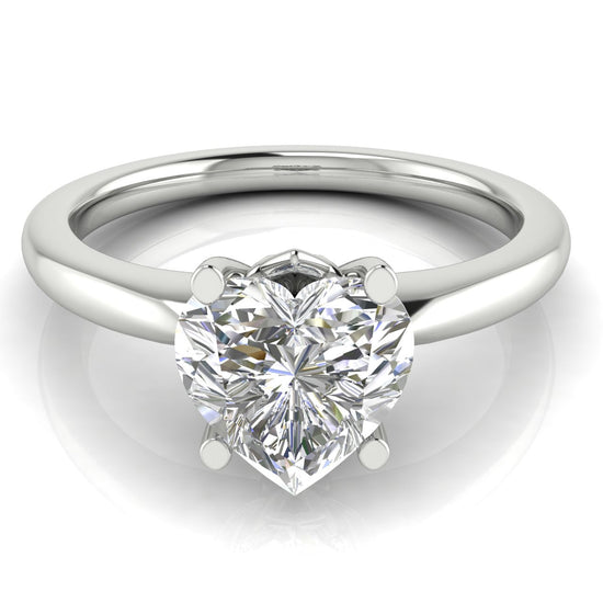 Modern Heart Shaped Lab Diamond Engagement Ring