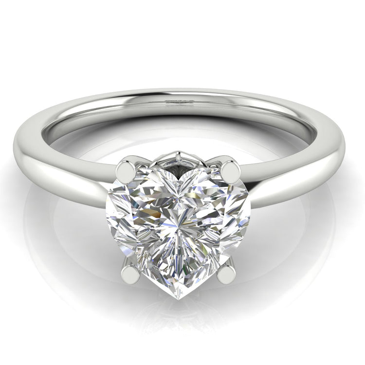Modern Heart Shaped Lab Diamond Engagement Ring