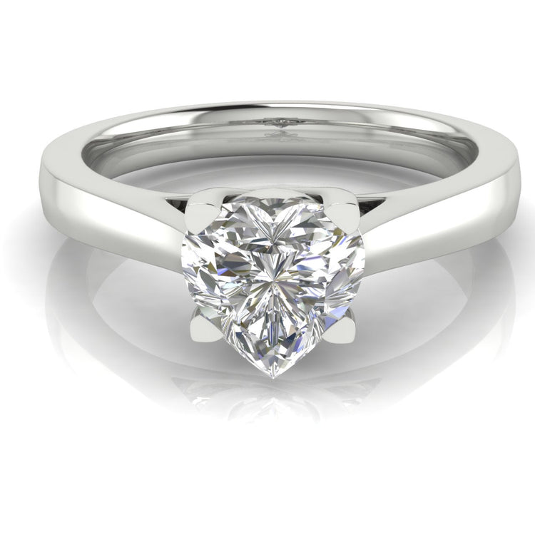 Peg Head Heart Shaped Lab Diamond Engagement Ring