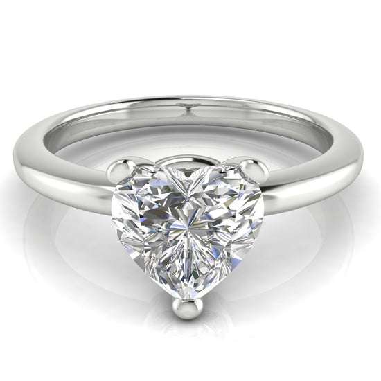 Basket Set Heart Shaped Lab Diamond Engagement Ring