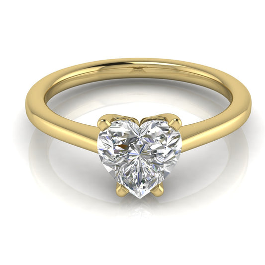 Basket Set 4 Prong Heart Shaped Lab Diamond Engagement Ring
