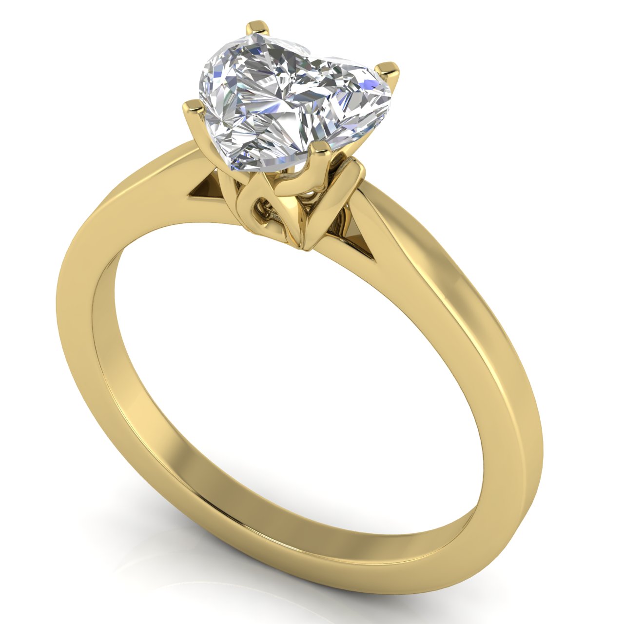 Tulip Basket Heart Shaped Lab Diamond Engagement Ring