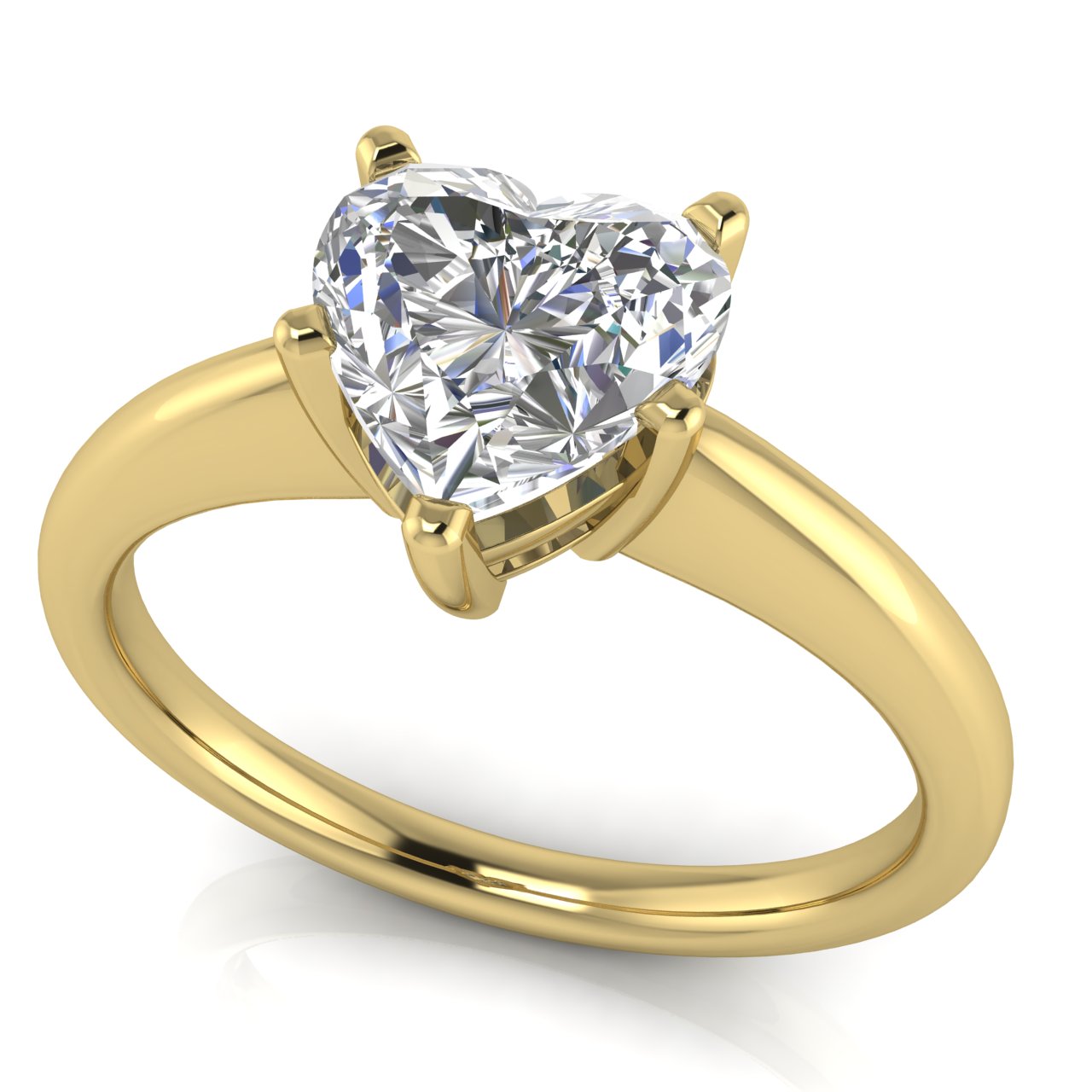 5 Prong Donut Heart Shaped Lab Diamond Engagement Ring