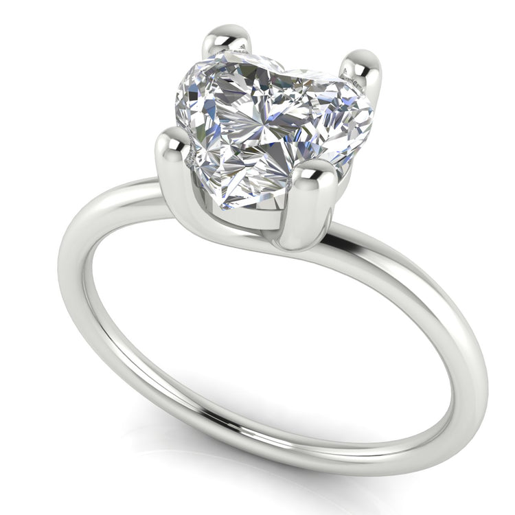 Classic Crossover Heart Shaped Moissanite Engagement Ring