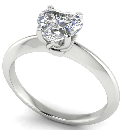 Tulip Prong Heart Shaped Lab Diamond Engagement Ring