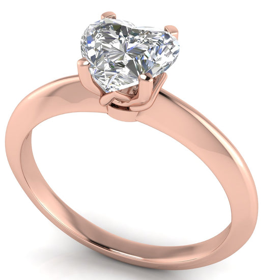 Tulip Prong Heart Shaped Lab Diamond Engagement Ring