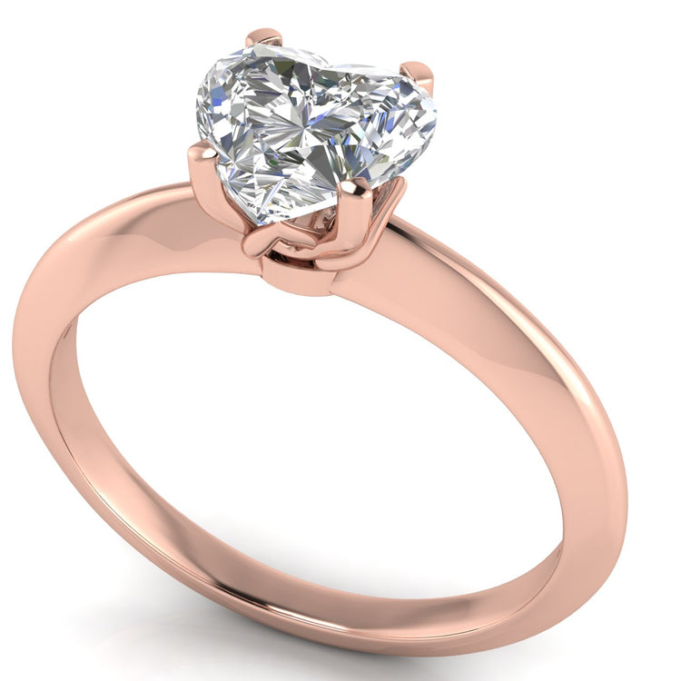 Tulip Prong Heart Shaped Lab Diamond Engagement Ring