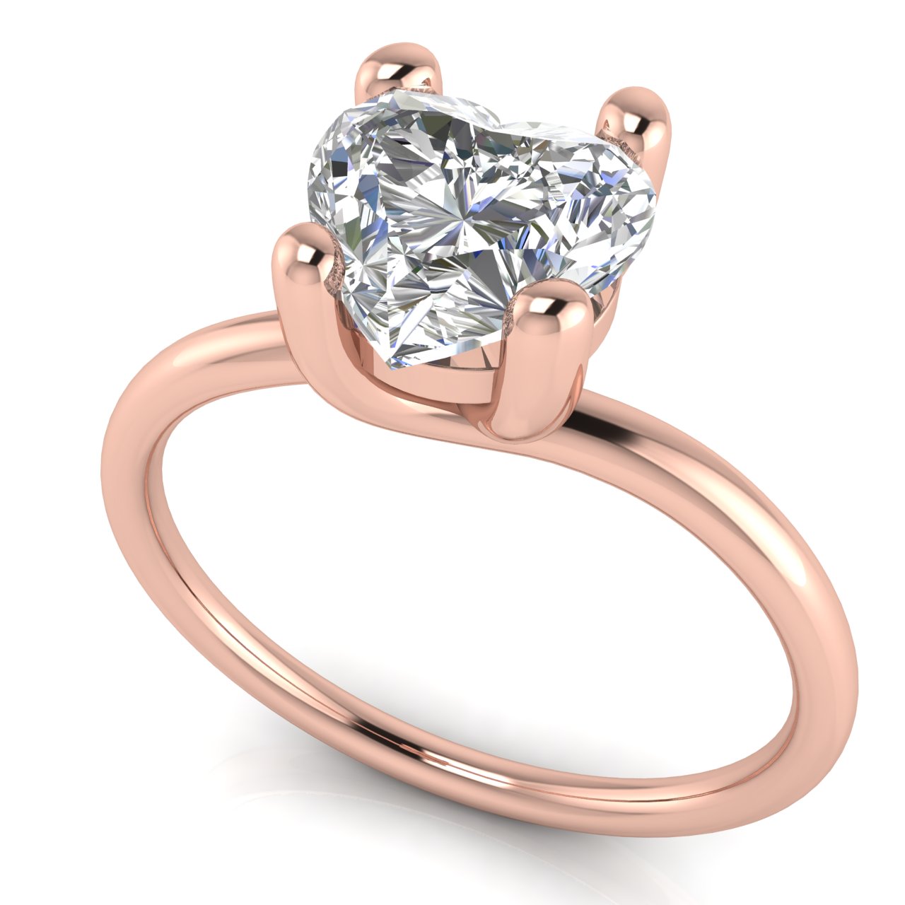 Classic Crossover Heart Shaped Moissanite Engagement Ring