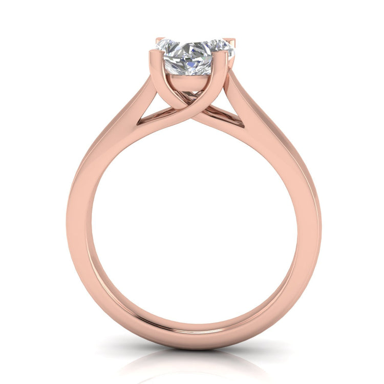 Crossover Heart Shaped Lab Diamond Engagement Ring