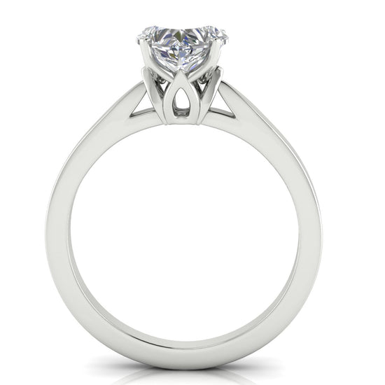 Tulip Basket Heart Shaped Lab Diamond Engagement Ring