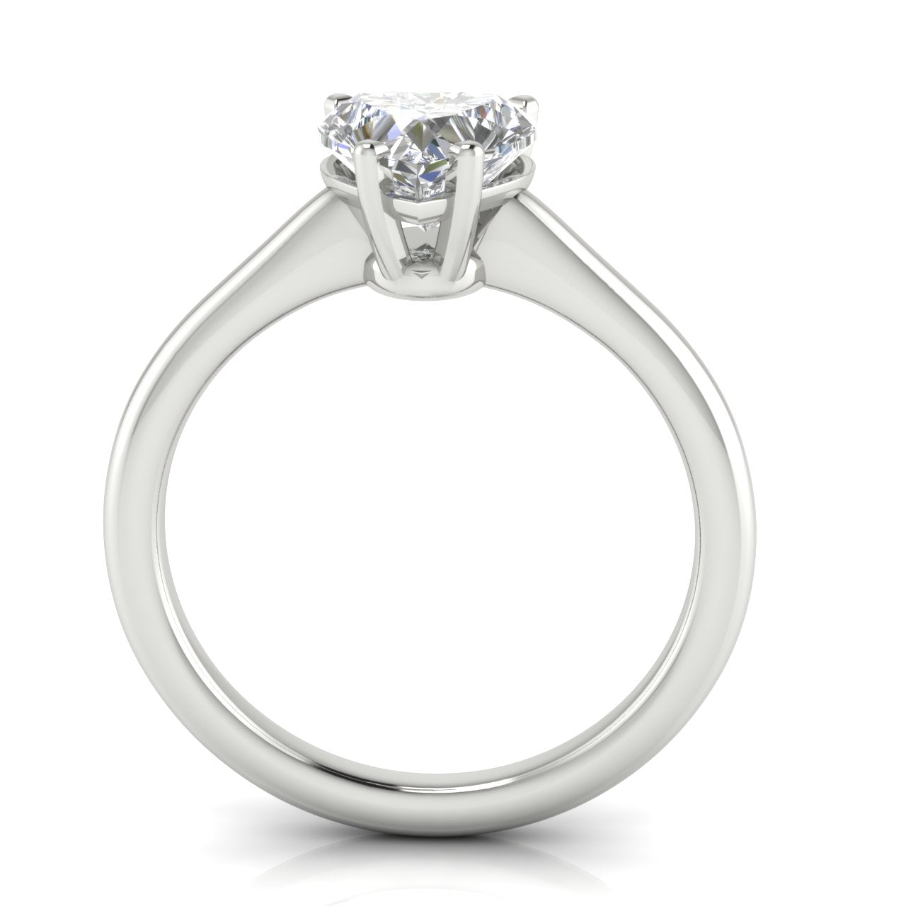 Basket Set Floating Heart Shaped Lab Diamond Engagement Ring