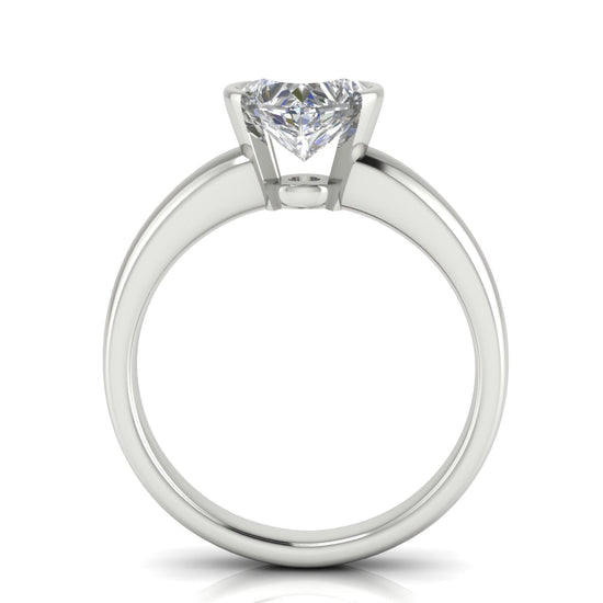 Half Bezel Floating Heart Shaped Lab Diamond Engagement Ring