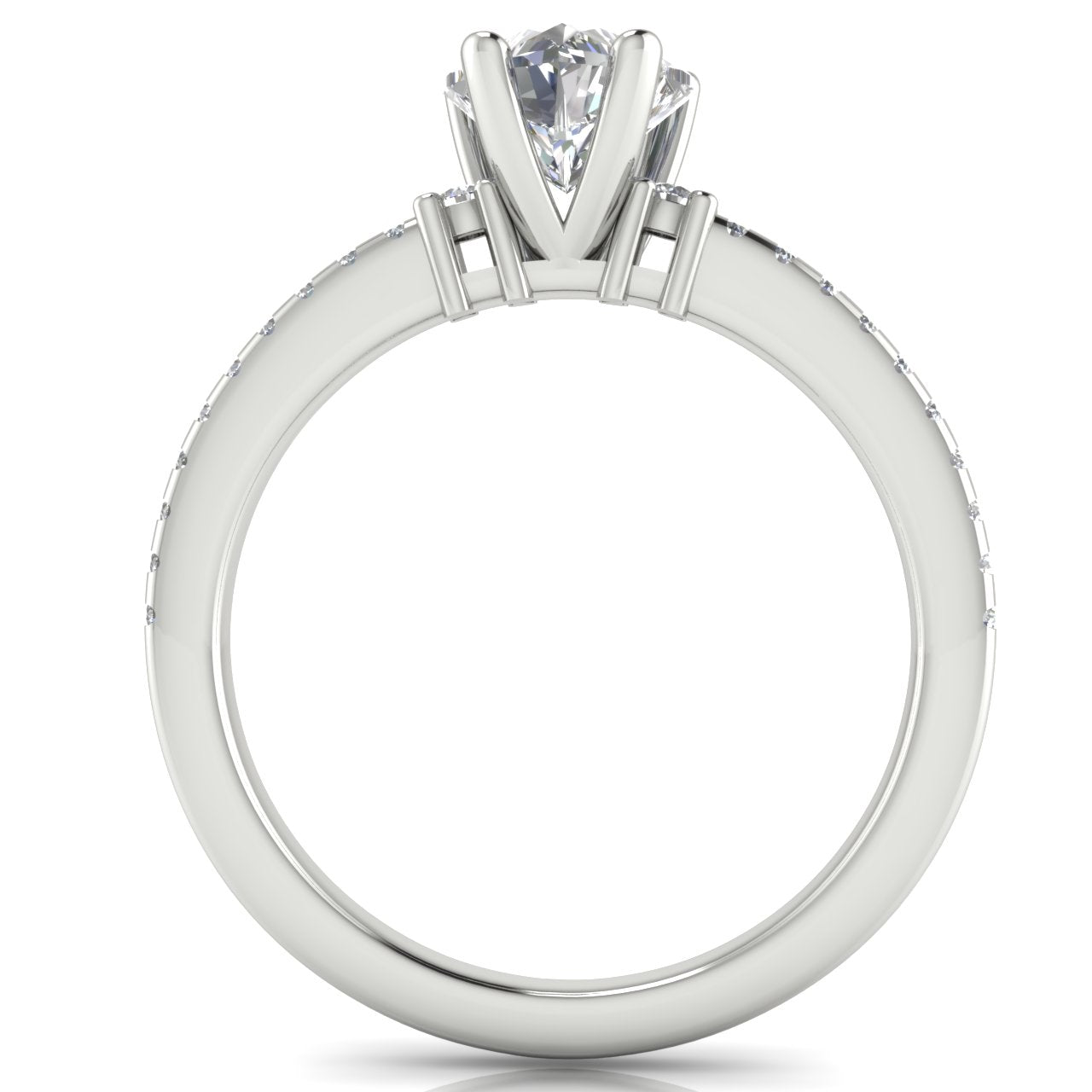 Floating Shoulder Heart Shaped Moissanite Engagement Ring