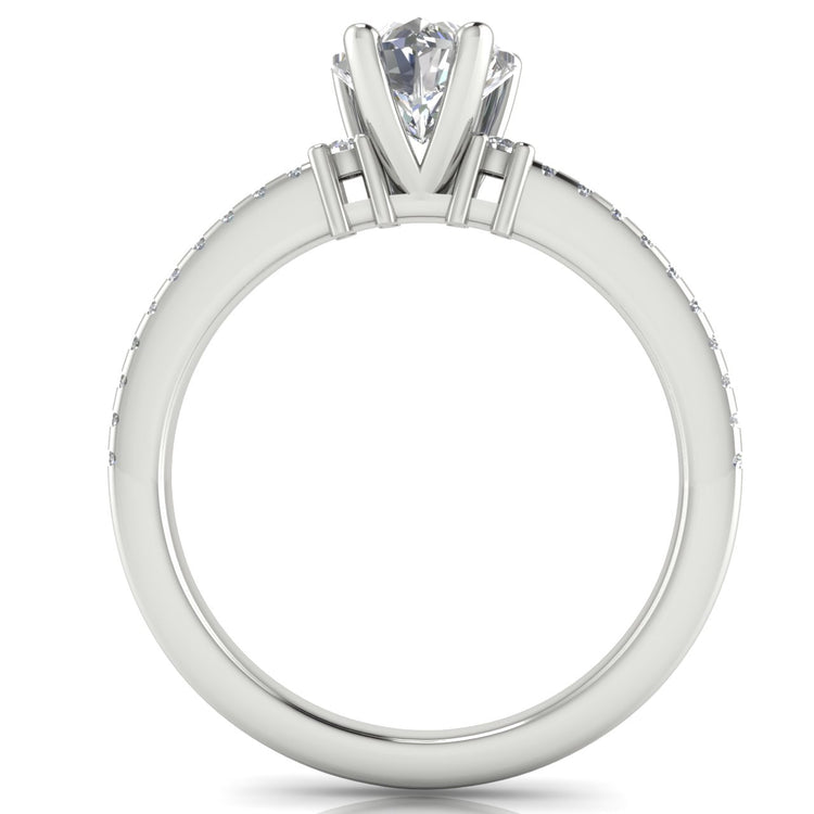 Floating Shoulder Heart Shaped Moissanite Engagement Ring