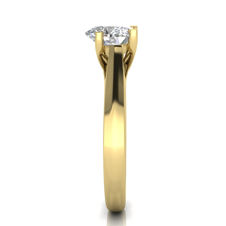 Crossover Heart Shaped Lab Diamond Engagement Ring
