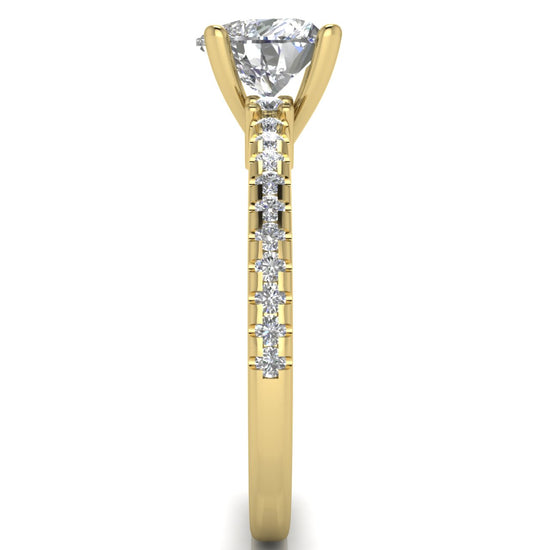 Floating Shoulder Heart Shaped Moissanite Engagement Ring