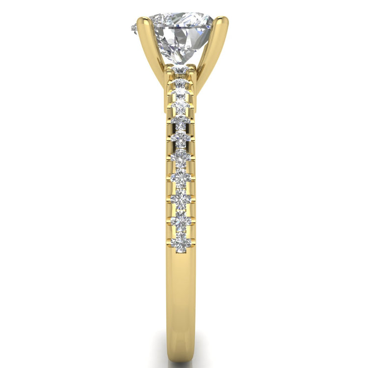 Floating Shoulder Heart Shaped Moissanite Engagement Ring