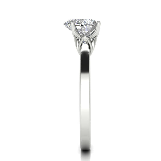 Tulip Basket Heart Shaped Lab Diamond Engagement Ring
