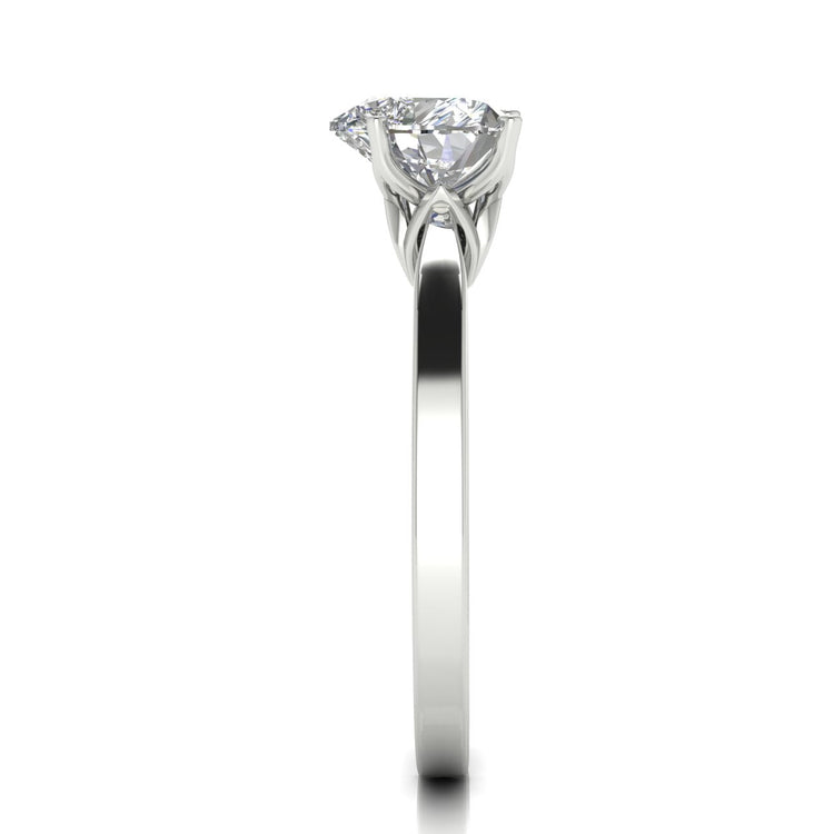 Tulip Basket Heart Shaped Lab Diamond Engagement Ring