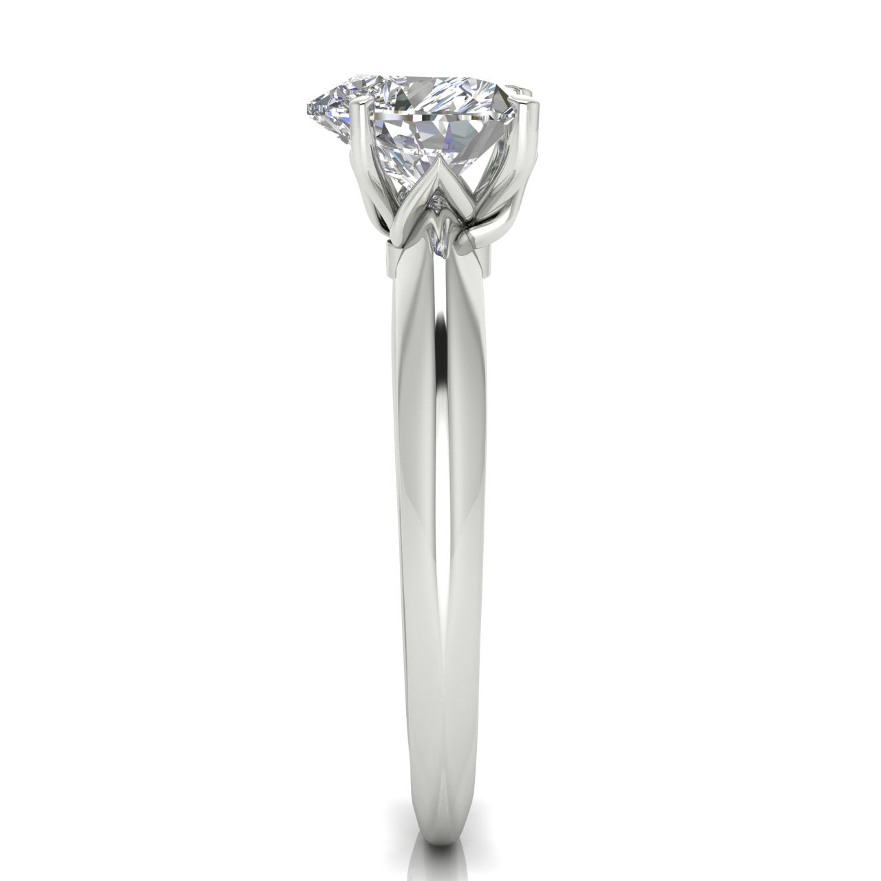 Tulip Prong Heart Shaped Lab Diamond Engagement Ring