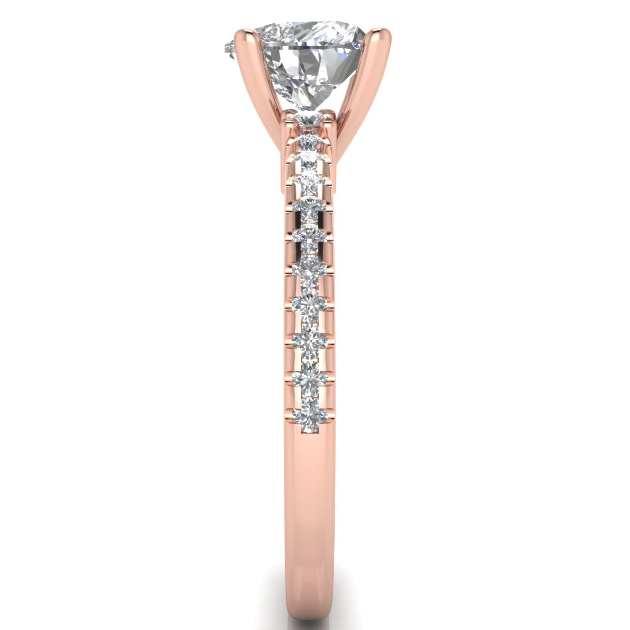 Floating Shoulder Heart Shaped Moissanite Engagement Ring