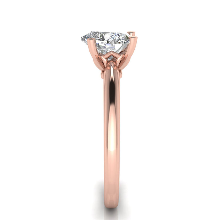 Modern Heart Shaped Lab Diamond Engagement Ring