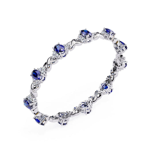 Azura Charm Sapphire and Lab Diamond Bracelet