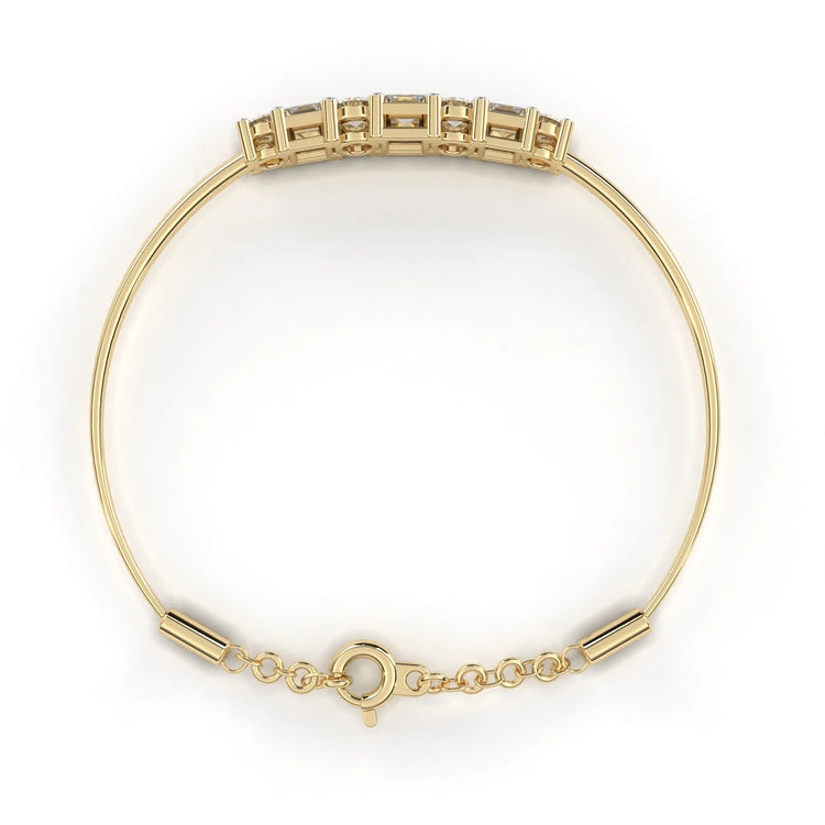 Majestic Princess & Round Cut Lab Diamond Bracelet