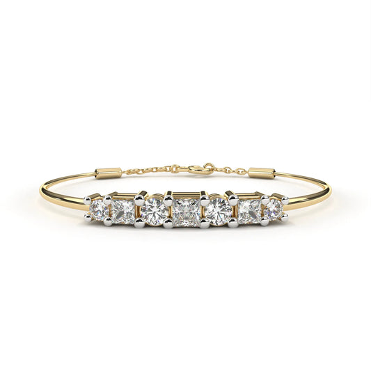 Majestic Princess & Round Cut Lab Diamond Bracelet