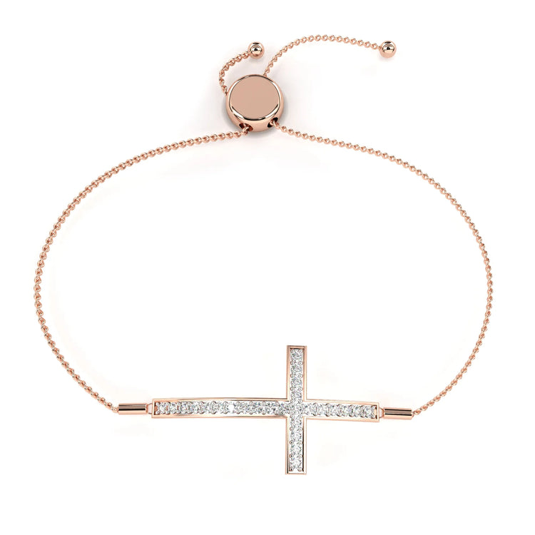 Cross of Light Adjustable Lab Diamond Bracelet