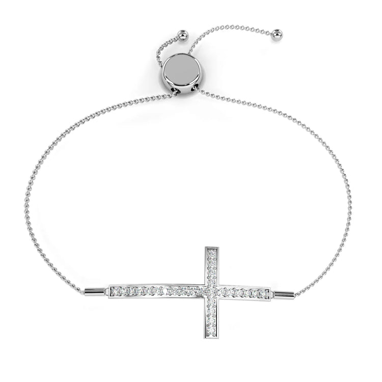 Cross of Light Adjustable Moissanite Bracelet