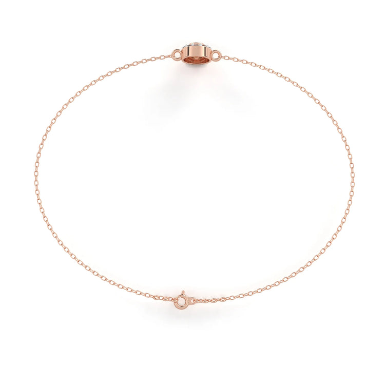 Glistening Halo Solitaire Moissanite Bracelet