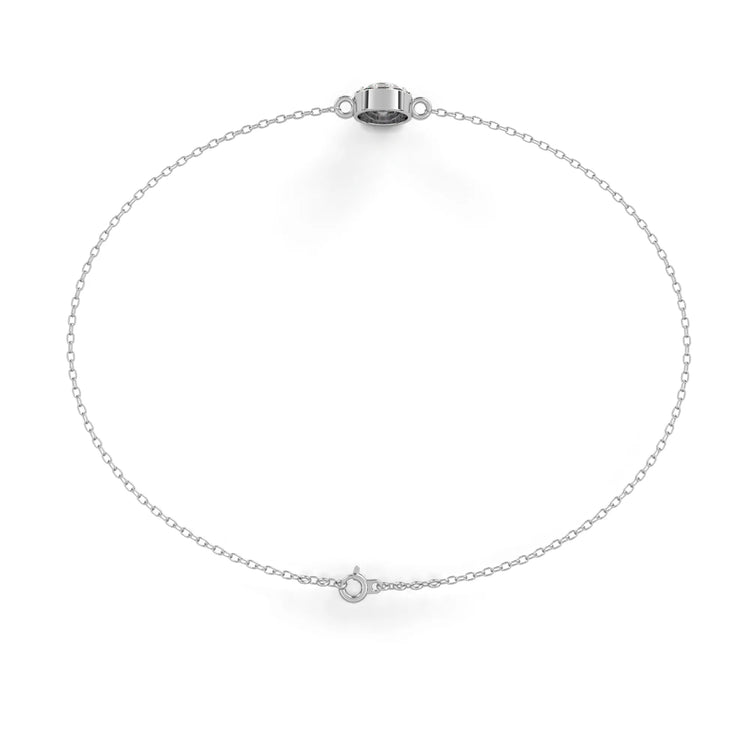 Glistening Halo Solitaire Lab Diamond Bracelet