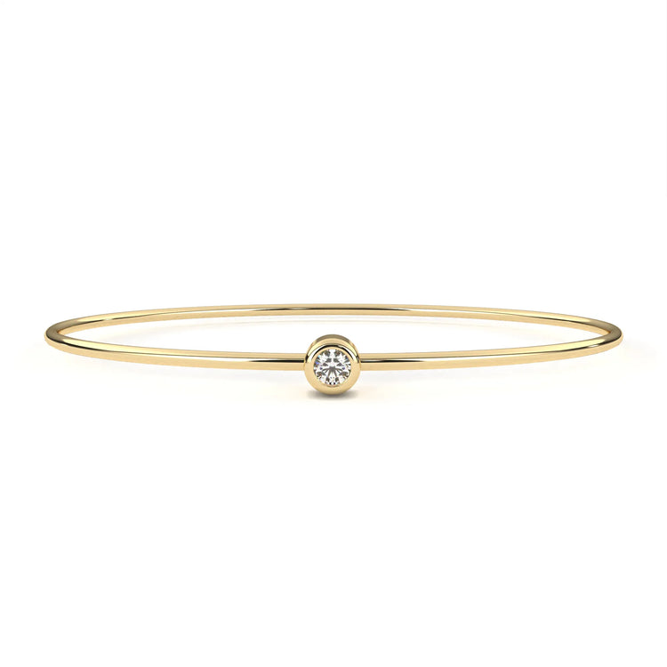 Round Moissanite Solitaire Bezel Bangle