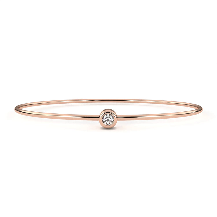 Round Lab Diamond Solitaire Bezel Bangle