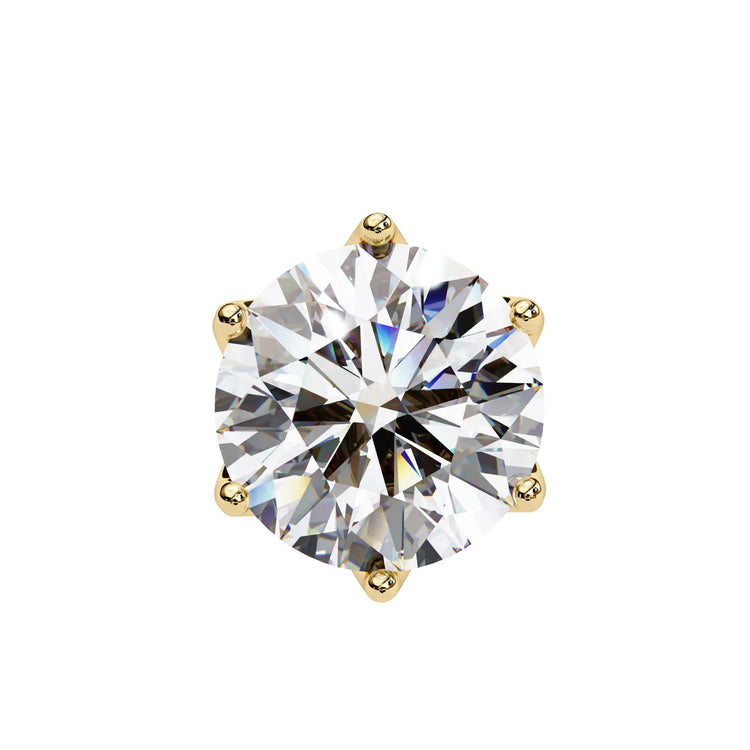 Crown Round Cut Lab Diamond Earring