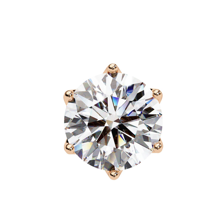 Crown Round Cut Lab Diamond Earring