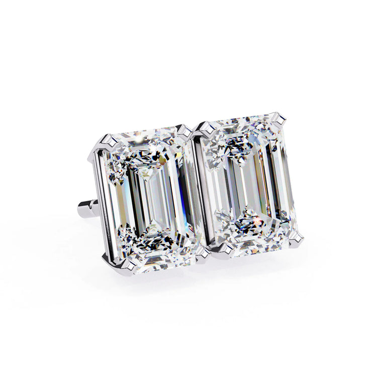 Emerald Cut Lab Diamond Studs Earring