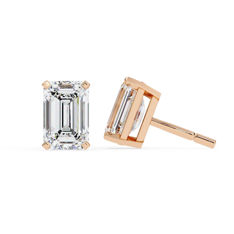 Emerald Cut Lab Diamond Studs Earring