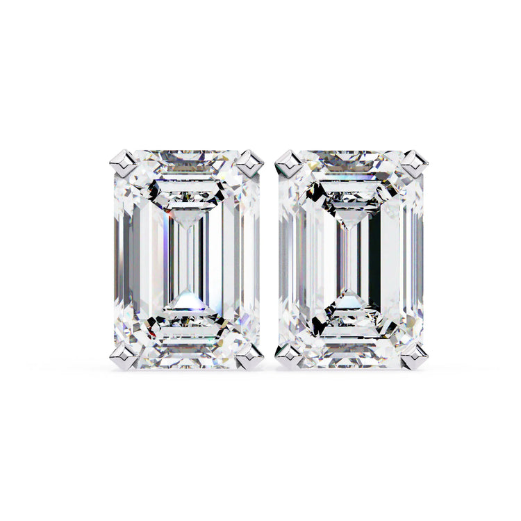 Emerald Cut Lab Diamond Studs Earring