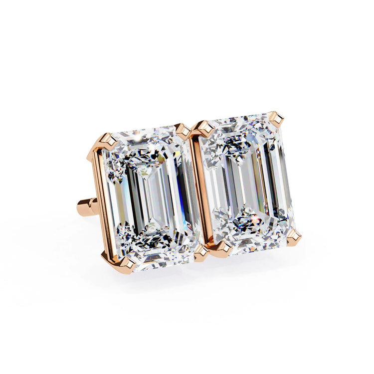 Emerald Cut Lab Diamond Studs Earring