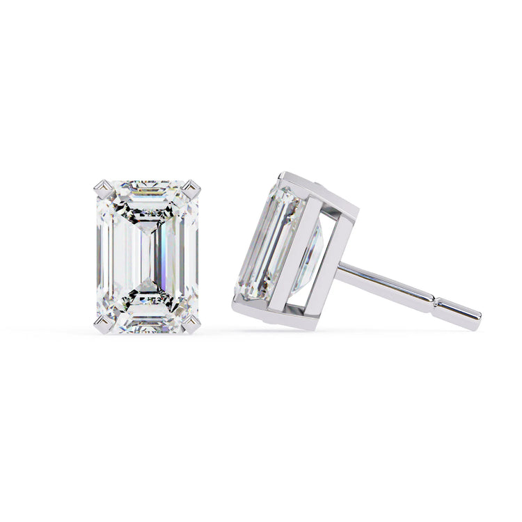 Emerald Cut Lab Diamond Studs Earring