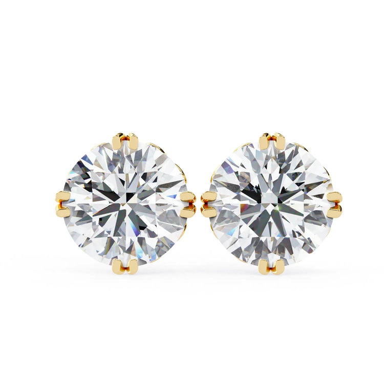 Vintage Style Round Lab Diamond Studs Earring