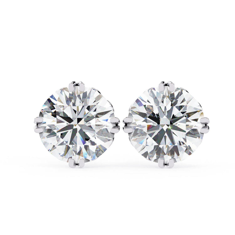 Vintage Style Round Lab Diamond Studs Earring