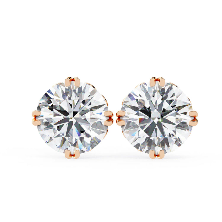 Vintage Style Round Lab Diamond Studs Earring
